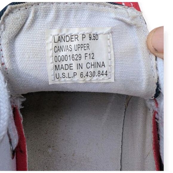 Polo Ralph Lauren Boat Sneakers Size 9.5D Red Lander Canvas - Picture 8 of 8